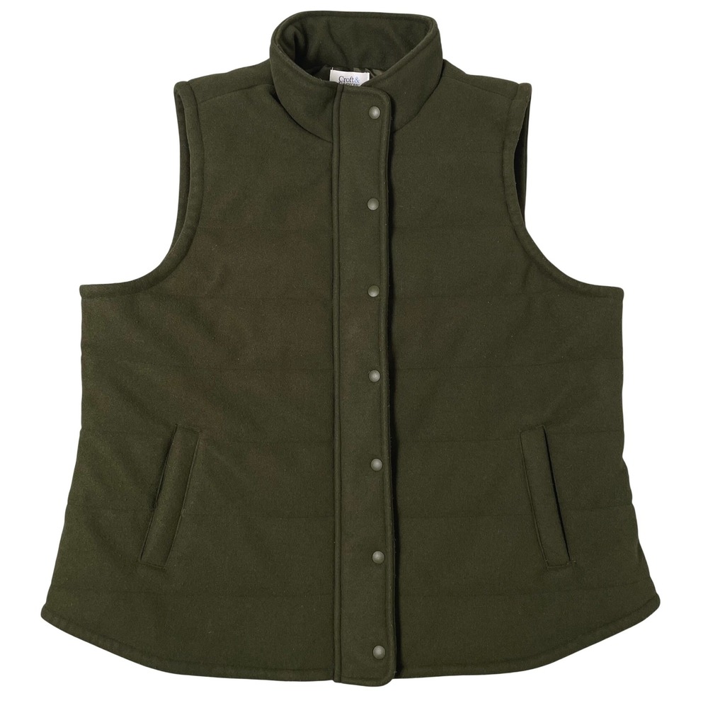 Croft & Barrow Vest Mens Large Green Quilted Heavyweight Gorpcore Outdoor